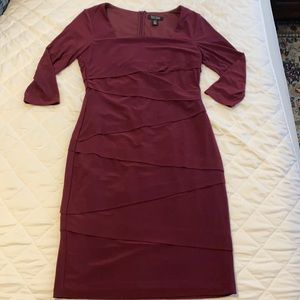 White House Black Market Instantly Slimming burgundy cocktail dress.